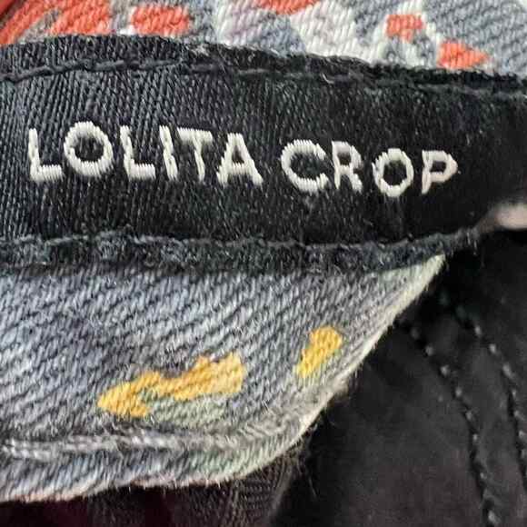 Lucky Brand gray and green floral print Lolita crop jeans size 6 B98 - Picture 7 of 8